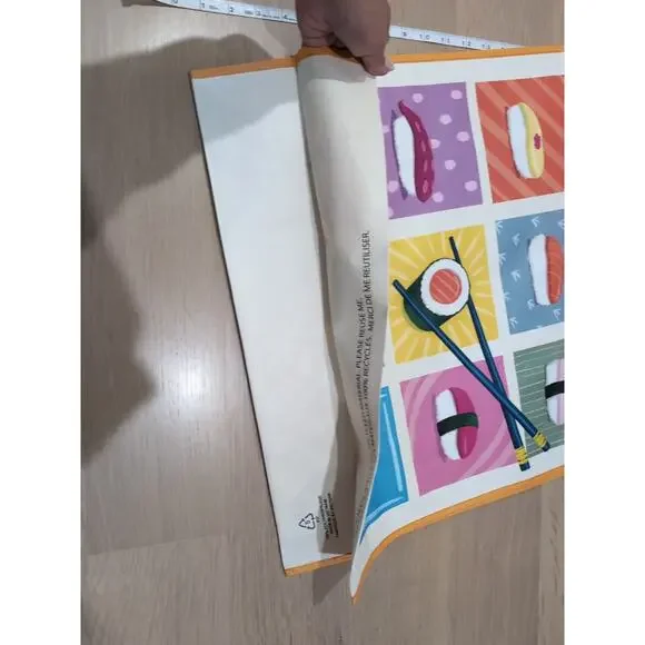 Sushi Nigri Orange Collage Shopping Bag Reusable Large Tote Gift TJMaxx New - Picture 12 of 12